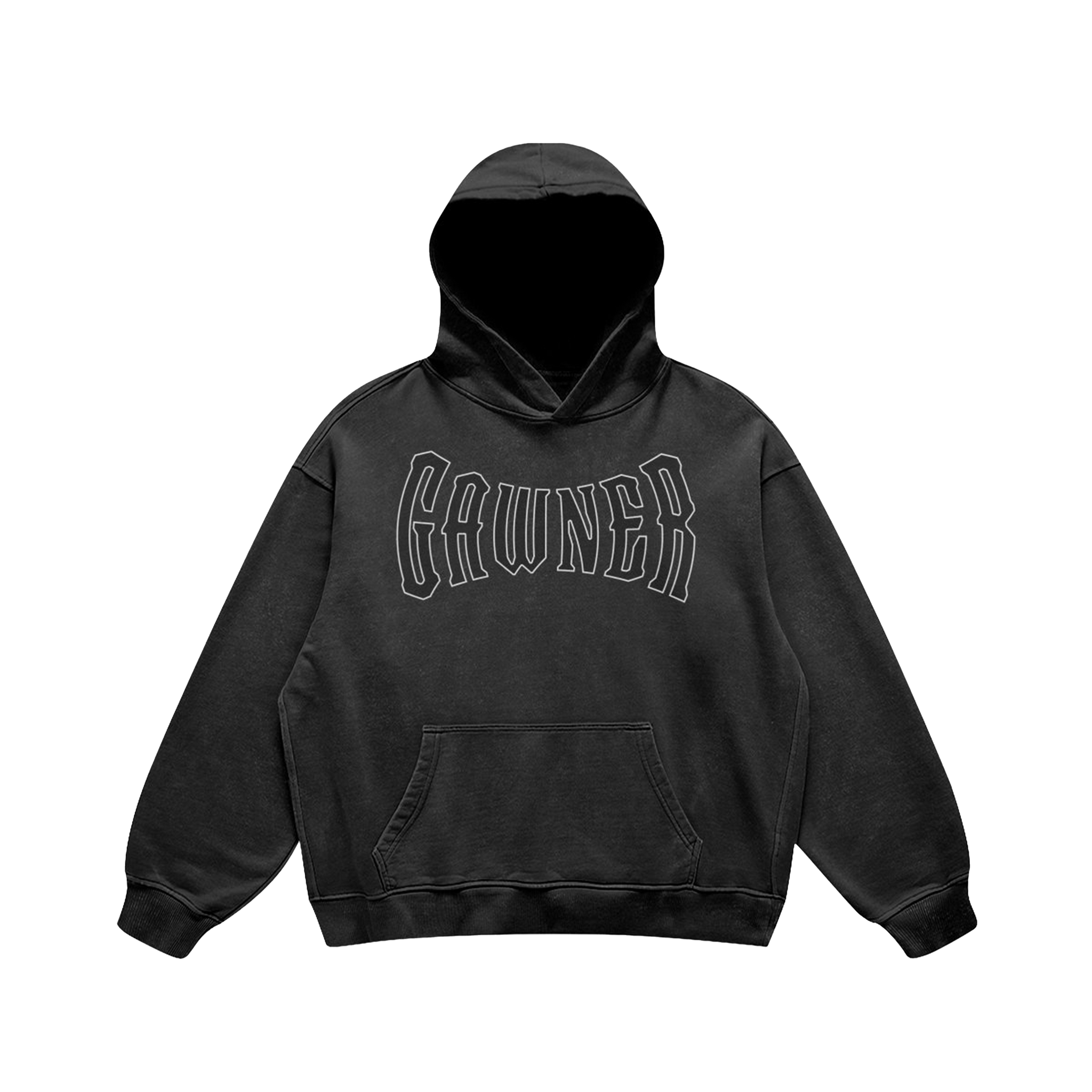 Faded Black Hoodie Gawner Arch Logo