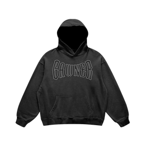 Faded Black Hoodie Gawner Arch Logo