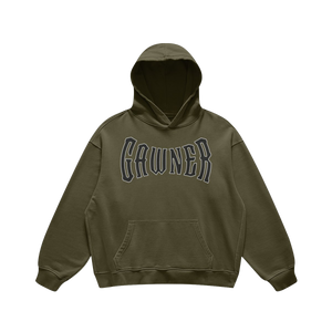 Olive Green Hoodie Gawner Arch Logo